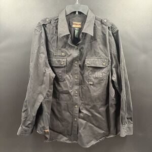 VTG Ralph Lauren Military Shirt Woman 2XL Quality Goods 1967 Black Cargo Utility